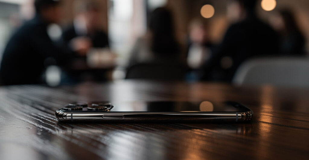 pourquoi il garde son téléphone face contre table