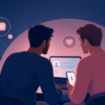 Illustration éditoriale sur la rencontre gay et bi en ligne