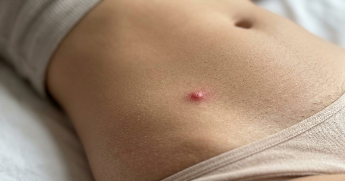 bouton sur le pubis femme