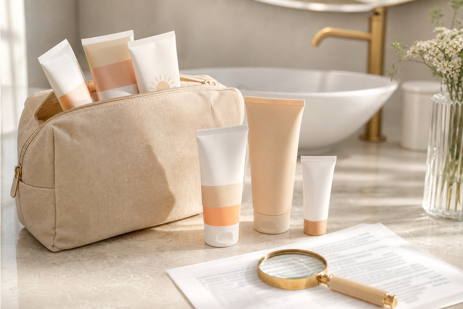 Trousse de soins solaires avec liste d’ingrédients à décrypter