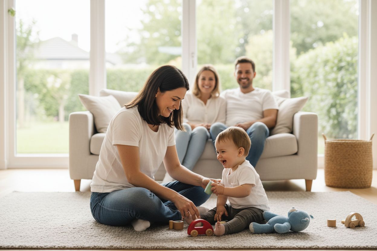 Parent et enfant lors du choix d'un mode de garde
