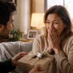 Une maman émue reçoit un cadeau de Noël de son fils